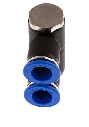 Racor rápido de 2 vías de 12 mm x R3/8'' con rosca macho Latón/PA 66 NBR Giratorio