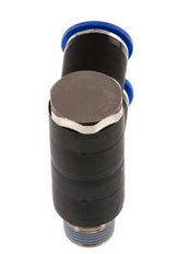 Racor rápido de 2 vías de 12 mm x R3/8'' con rosca macho Latón/PA 66 NBR Giratorio