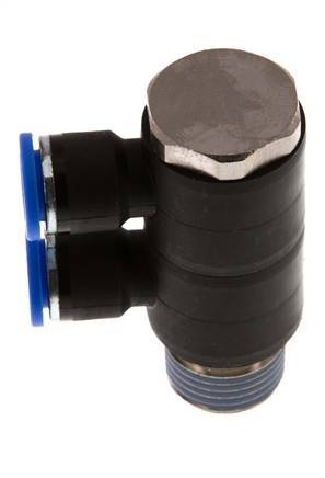 10mm x R1/2'' 2-way Manifold Push-in Fitting with Male Threads Brass/PA 66 NBR Rotatable