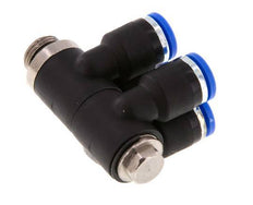 Racor rápido de 4 vías de 6 mm x G1/8'' con rosca macho Latón/PA 66 NBR Giratorio