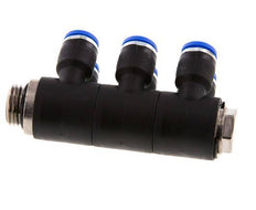 Racor de 6mm x G1/4'' de 6 vías con rosca macho Latón/PA 66 NBR Giratorio