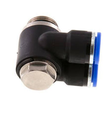 10mm x G3/8'' Double 90deg Elbow Push-in Fitting with Male Threads Brass/PA 66 NBR Rotatable