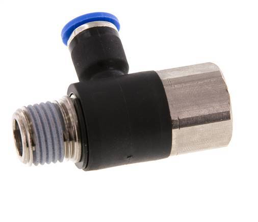 Racor rápido de 6mm x R1/4'' con rosca macho-hembra Latón/PA 66 NBR giratorio [2 piezas]