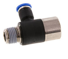 Racor rápido de 6mm x R1/4'' con rosca macho-hembra Latón/PA 66 NBR giratorio [2 piezas]