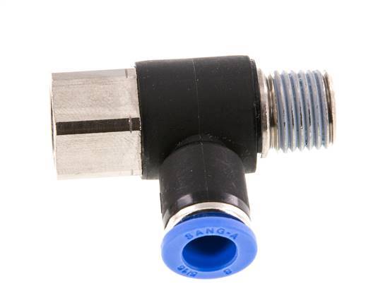 Racor de 8mm x R1/4'' con rosca macho-hembra latón/PA 66 NBR giratorio [2 piezas]
