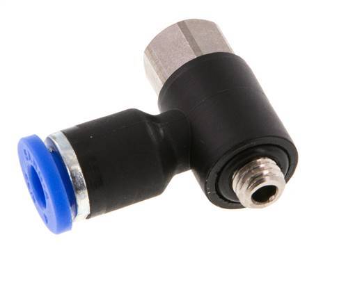 4mm x M 5 Elbow Push-in Fitting with Male-Female Threads Brass/PA 66 NBR [2 Pieces]