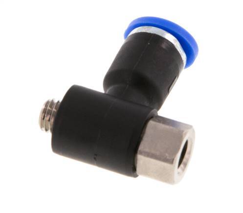 4mm x M 5 Elbow Push-in Fitting with Male-Female Threads Brass/PA 66 NBR [2 Pieces]