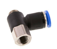 8mm x G1/8'' Elbow Push-in Fitting with Male-Female Threads Brass/PA 66 NBR [2 Pieces]