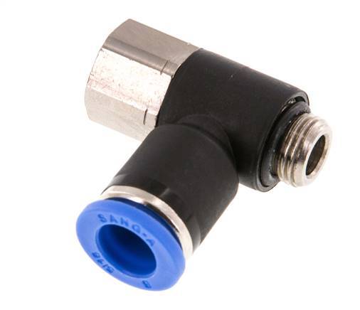 8mm x G1/8'' Elbow Push-in Fitting with Male-Female Threads Brass/PA 66 NBR [2 Pieces]