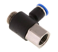 6mm x G1/4'' Elbow Push-in Fitting with Male-Female Threads Brass/PA 66 NBR [2 Pieces]