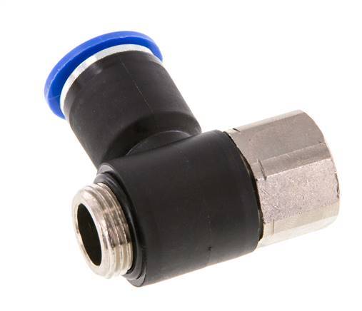 12mm x G3/8'' Elbow Push-in Fitting with Male-Female Threads Brass/PA 66 NBR