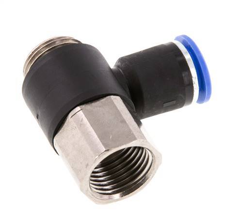 12mm x G1/2'' Elbow Push-in Fitting with Male-Female Threads Brass/PA 66 NBR