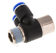 Codo doble de 90 grados de 12mm x R1/2'' con rosca macho-hembra Latón/PA 66 NBR Giratorio