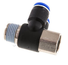 Codo doble de 90 grados de 12mm x R1/2'' con rosca macho-hembra Latón/PA 66 NBR Giratorio