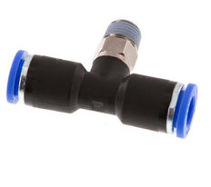 8mm x R1/8'' Inline Tee Push-in Fitting with Male Threads Brass/PA 66 NBR Rotatable [2 Pieces]
