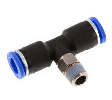 8mm x R1/8'' Inline Tee Push-in Fitting with Male Threads Brass/PA 66 NBR Rotatable [2 Pieces]