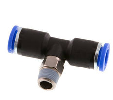 8mm x R1/8'' Inline Tee Push-in Fitting with Male Threads Brass/PA 66 NBR Rotatable [2 Pieces]