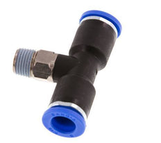 8mm x R1/8'' Inline Tee Push-in Fitting with Male Threads Brass/PA 66 NBR Rotatable [2 Pieces]
