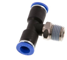 8mm x R1/4'' Inline Tee Push-in Fitting with Male Threads Brass/PA 66 NBR Rotatable [2 Pieces]