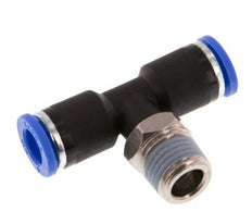 8mm x R1/4'' Inline Tee Push-in Fitting with Male Threads Brass/PA 66 NBR Rotatable [2 Pieces]