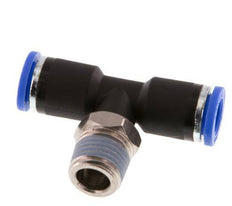 8mm x R1/4'' Inline Tee Push-in Fitting with Male Threads Brass/PA 66 NBR Rotatable [2 Pieces]