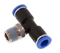 8mm x R1/4'' Inline Tee Push-in Fitting with Male Threads Brass/PA 66 NBR Rotatable [2 Pieces]