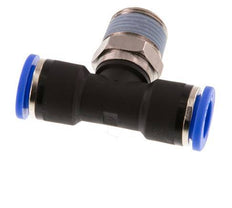 10mm x R3/8'' Inline Tee Push-in Fitting with Male Threads Brass/PA 66 NBR Rotatable