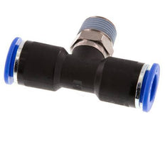 12mm x R3/8'' Inline Tee Push-in Fitting with Male Threads Brass/PA 66 NBR Rotatable
