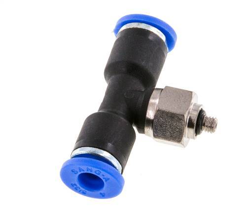 Racor en T de 4mm x M 3 con rosca macho Acero/PA 66 NBR Giratorio [2 piezas]