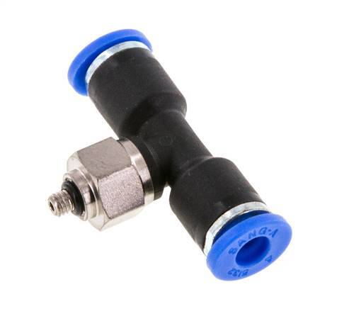 Racor en T de 4mm x M 3 con rosca macho Acero/PA 66 NBR Giratorio [2 piezas]