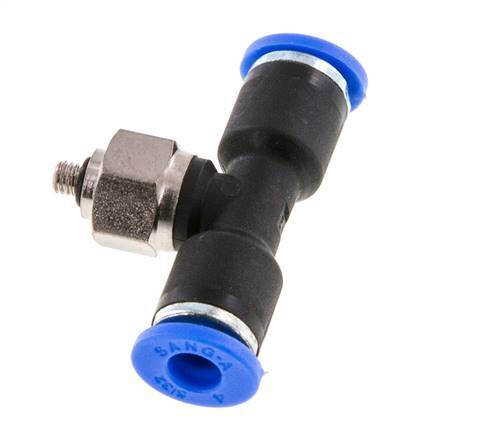 Racor en T de 4mm x M 3 con rosca macho Acero/PA 66 NBR Giratorio [2 piezas]