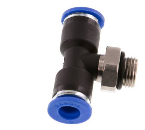 6mm x G1/8'' Inline Tee Push-in Fitting with Male Threads Brass/PA 66 NBR Rotatable [2 Pieces]