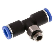8mm x G1/8'' Inline Tee Push-in Fitting with Male Threads Brass/PA 66 NBR Rotatable [2 Pieces]