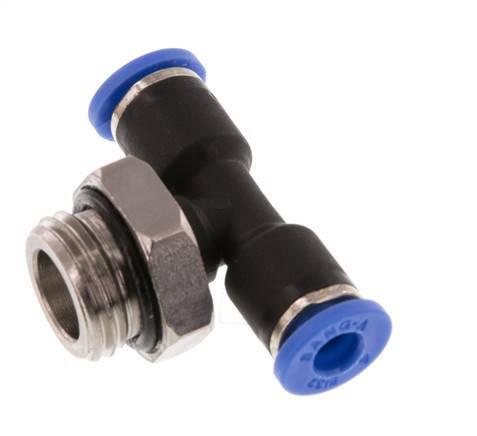 Racor en T de 4mm x G1/4'' con rosca macho latón/PA 66 NBR giratorio [2 piezas]