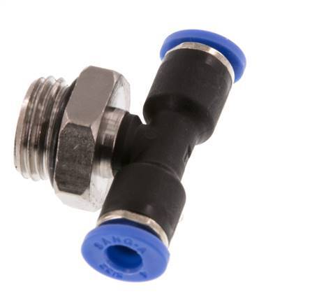 Racor en T de 4mm x G1/4'' con rosca macho latón/PA 66 NBR giratorio [2 piezas]