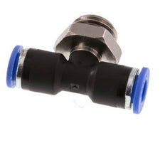 6mm x G1/4'' Inline Tee Push-in Fitting with Male Threads Brass/PA 66 NBR Rotatable [2 Pieces]