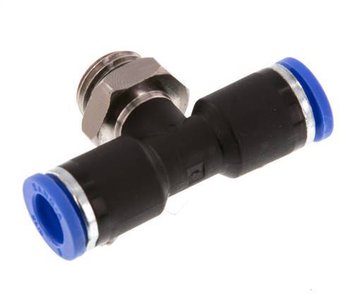 Racor en T de 8mm x G1/4'' con rosca macho latón/PA 66 NBR giratorio [2 piezas]