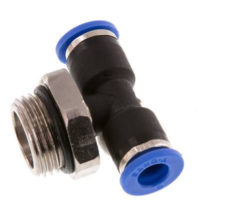 6mm x G3/8'' Inline Tee Push-in Fitting with Male Threads Brass/PA 66 NBR Rotatable [2 Pieces]