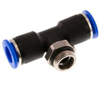 12mm x G3/8'' Inline Tee Push-in Fitting with Male Threads Brass/PA 66 NBR Rotatable