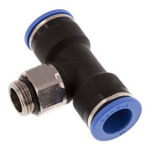 14mm x G3/8'' Inline Tee Push-in Fitting with Male Threads Brass/PA 66 NBR Rotatable