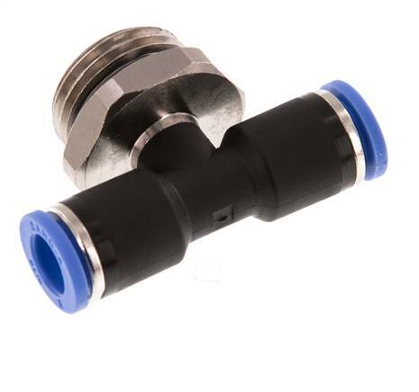 8mm x G1/2'' Inline Tee Push-in Fitting with Male Threads Brass/PA 66 NBR Rotatable