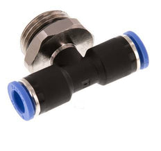 8mm x G1/2'' Inline Tee Push-in Fitting with Male Threads Brass/PA 66 NBR Rotatable