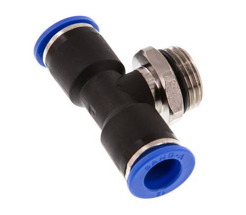 12mm x G1/2'' Inline Tee Push-in Fitting with Male Threads Brass/PA 66 NBR Rotatable