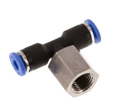 4mm x G1/8'' Inline Tee Push-in Fitting with Female Threads Brass/PA 66 NBR Rotatable [2 Pieces]