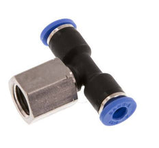 4mm x G1/8'' Inline Tee Push-in Fitting with Female Threads Brass/PA 66 NBR Rotatable [2 Pieces]