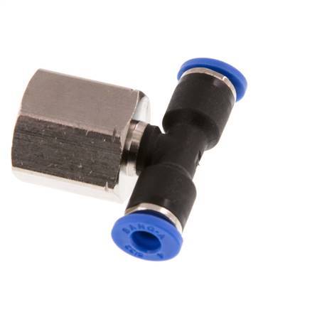 Racor en T de 4mm x G1/4'' con rosca hembra latón/PA 66 NBR giratorio [2 piezas]