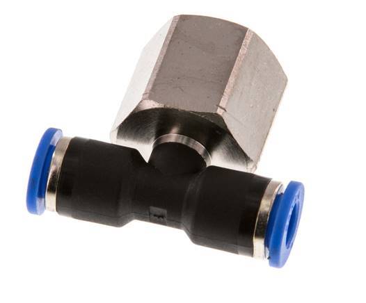 Racor en T de 6mm x G3/8'' con rosca hembra latón/PA 66 NBR giratorio [2 piezas]