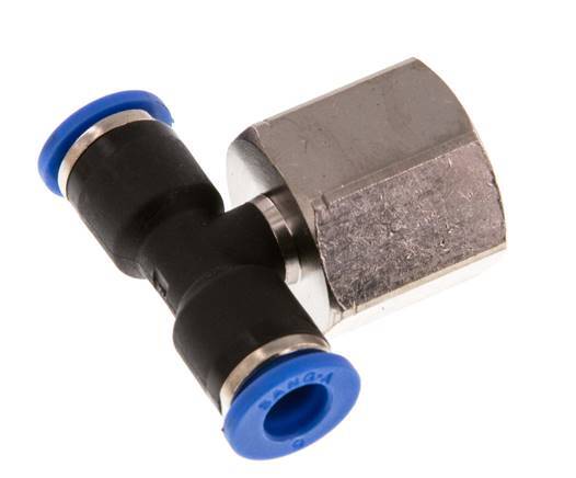 Racor en T de 6mm x G3/8'' con rosca hembra latón/PA 66 NBR giratorio [2 piezas]
