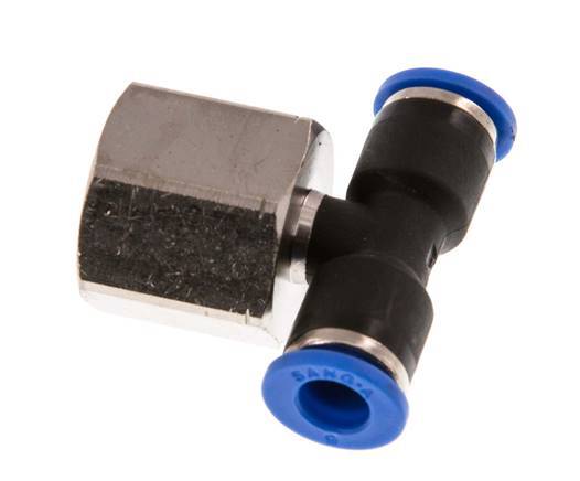 Racor en T de 6mm x G3/8'' con rosca hembra latón/PA 66 NBR giratorio [2 piezas]