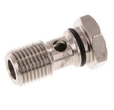 Perno banjo de latón niquelado de 1 vía con rosca macho G1/4'' NBR [2 piezas]